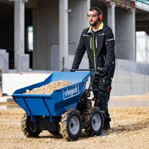 Scheppach DP3000 Dumper, 5.6hp Petrol Engine, 300kg Payload, All-Wheel Drive Scheppach DP3000 Dumper, 5.6hp Petrol Engine, 300kg Payload, All-Wheel Drive
